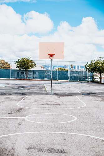 basketball basketball ring under cloudy sky human